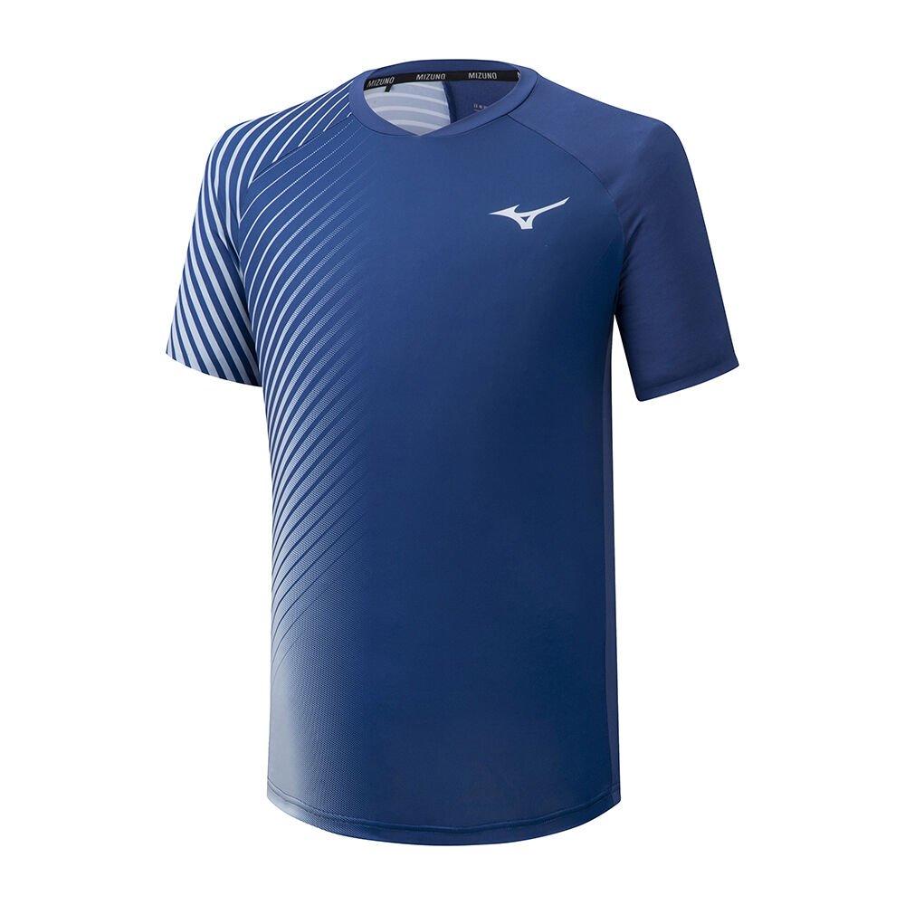 Mizuno Men's Tennis T-Shirts Shadow Graphic Blue - CNPZLYA-02